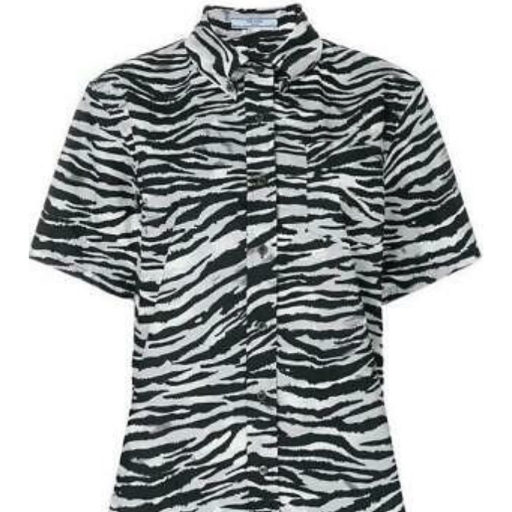 Prada Zebra Stripes Printed Button Down Shirt - image 1